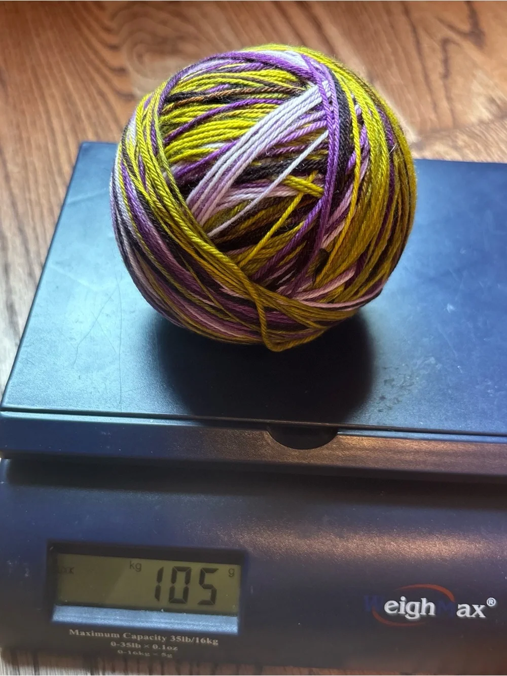 Yarn Fingering Weight Sock 105g Purple Green Wool Blend Knit Hand Dyed Indie